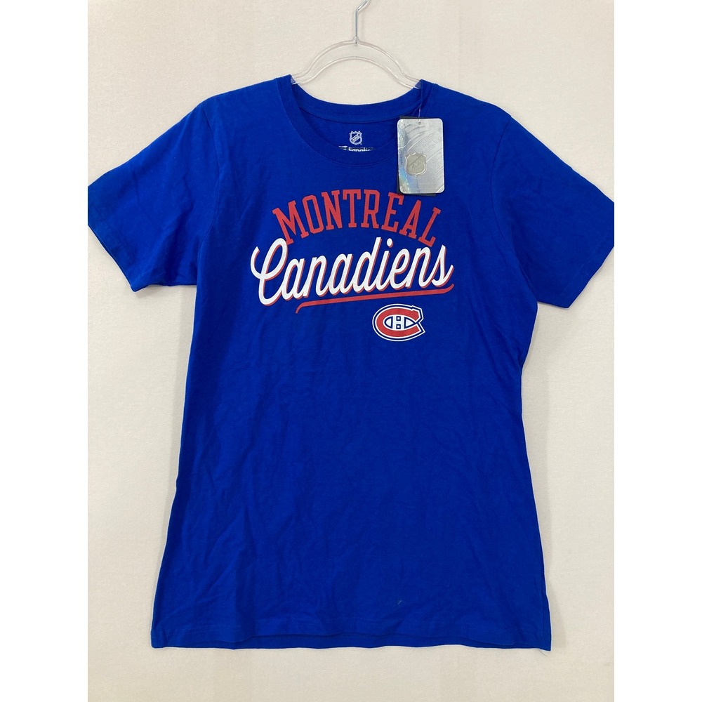 New Fanatics Womens Montreal Canadiens T-Shirt XL Blue NHL Hockey Graphic Tee